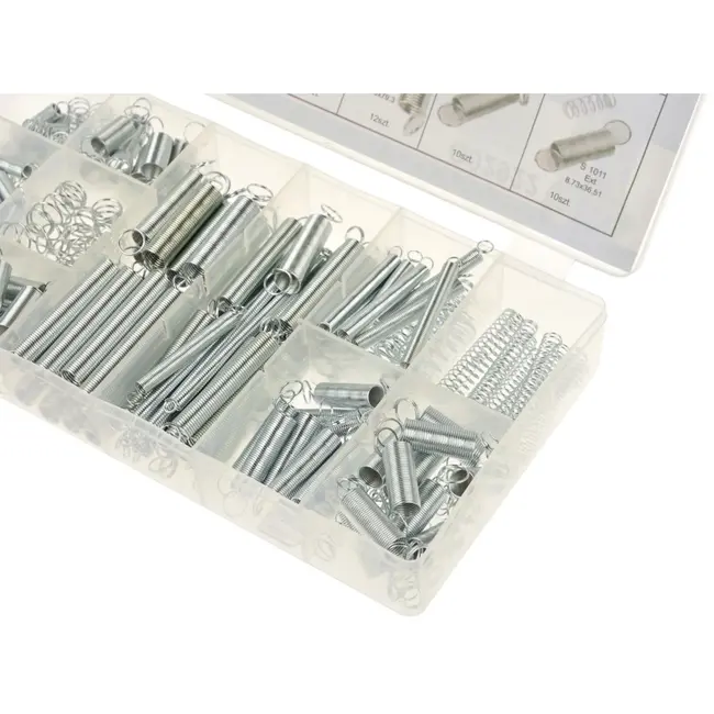 GEKO Assortiment van 200 veren - Diverse maten - Trek- en drukveren - Veelzijdig gebruik