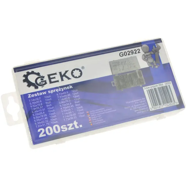 GEKO Assortiment van 200 veren - Diverse maten - Trek- en drukveren - Veelzijdig gebruik