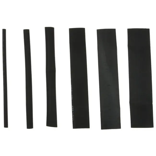 GEKO Assortiment krimpkousen - 196 stuks - zwart - diverse maten - met opbergdoos