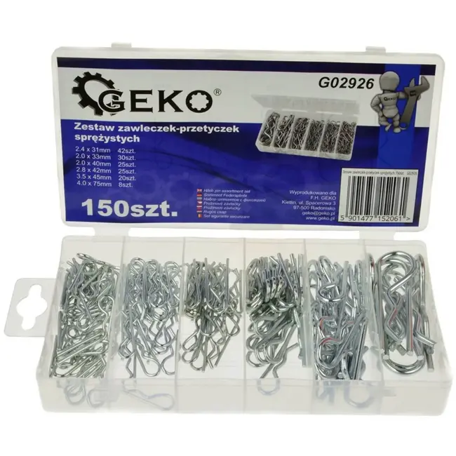 GEKO Assortiment haarspelden - 6 maten - 150 stuks - Duurzaam en gebruiksvriendelijk