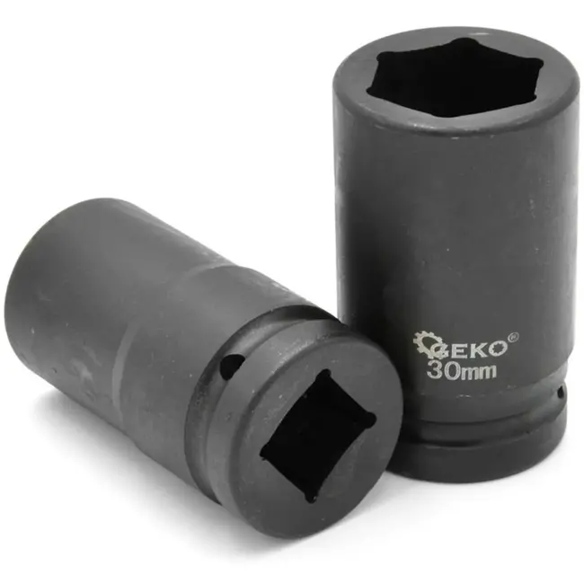 GEKO Impact dopsleutelset - 6-punts - Cr-V staal - 8-delig - 17-32 mm