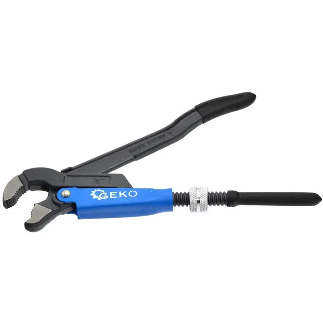 GEKO S-vormige pijptang - 45° hoek - Inductiegeharde tanden - Dubbel-T profiel grip