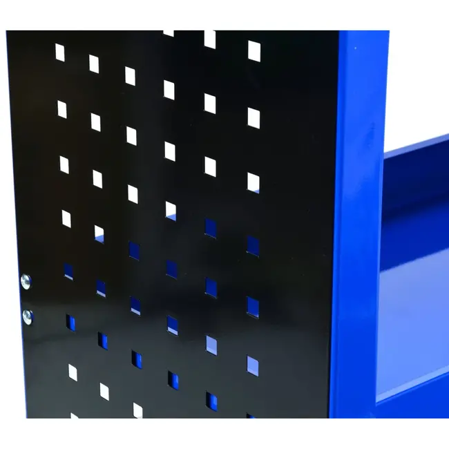 GEKO Werkplaatswagen met zijpanelen - Drie ruime planken - Ergonomische handgreep - Zwenkwielen met rem - 775x348x760 mm