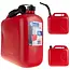 GEKO Plastic brandstofkan - 10 liter - flexibel tuit - ergonomische greep - rood