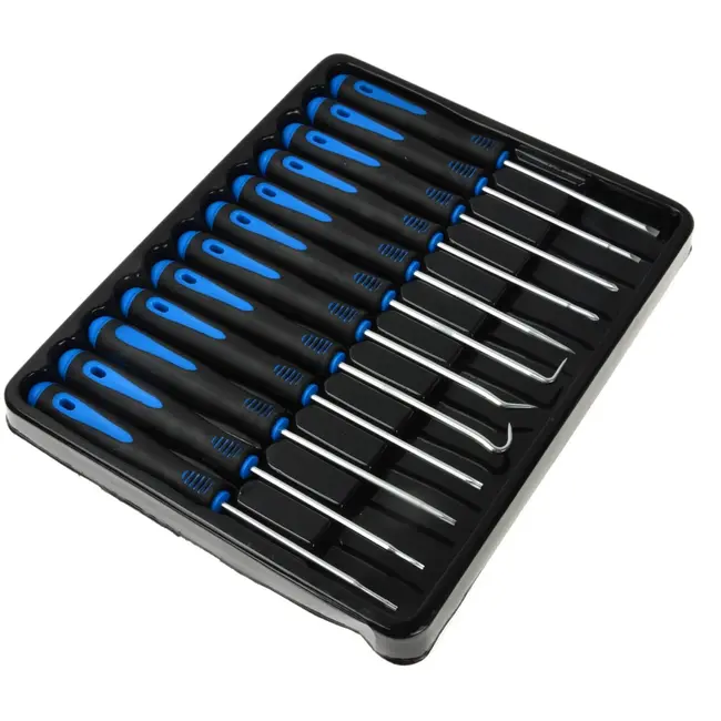 GEKO Precisieschroevendraaiers en haakset - 12-delig - Koolstofstaal - 165 mm