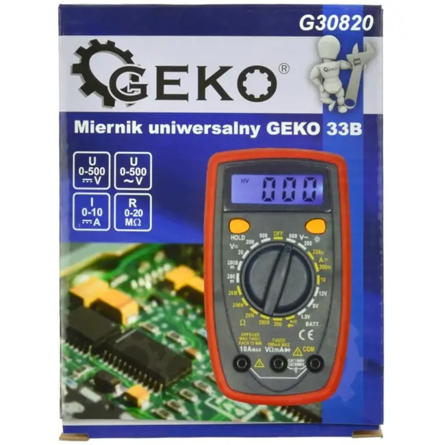 GEKO Digitale multimeter - LCD display - Data hold functie - Batterijtest - Compact formaat