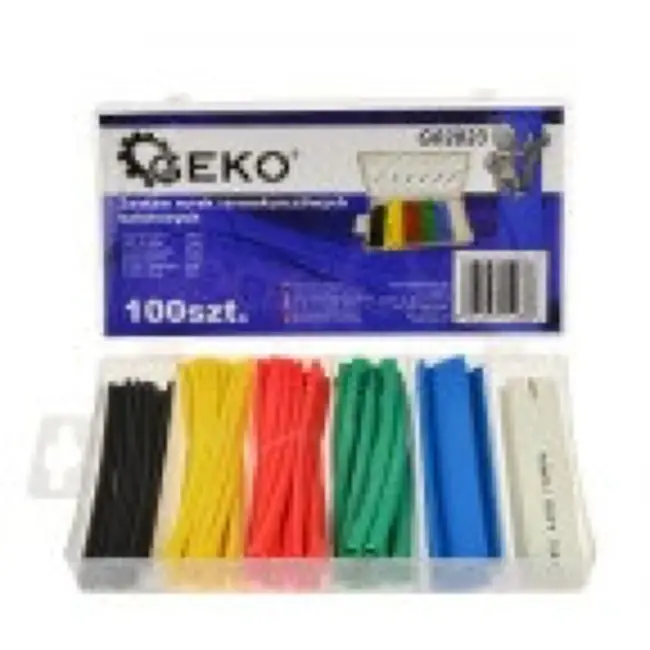 GEKO Assortiment krimpkousen - 100 stuks - Vlamvertragend - Diverse maten en kleuren - Inclusief opbergdoos
