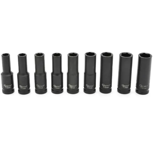 GEKO Langdurige dopsleutelset - 6-punts - Cr-V staal - 16-delig - 10-32 mm