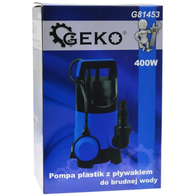 GEKO Krachtige dompelpomp voor vuil water - 400W - Met vlotterschakelaar - IPx8 - Max. 7500 l/u