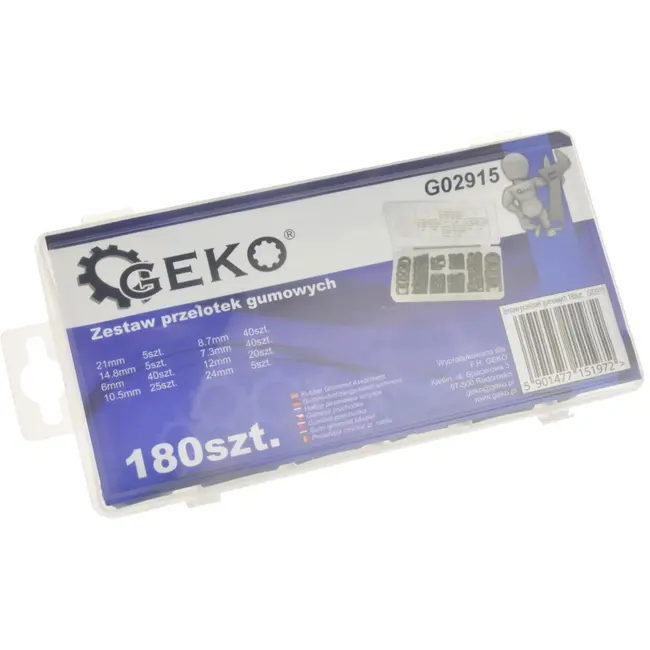 GEKO Rubberen doorvoertules set - 180 stuks - Diverse maten - Bescherming kabels