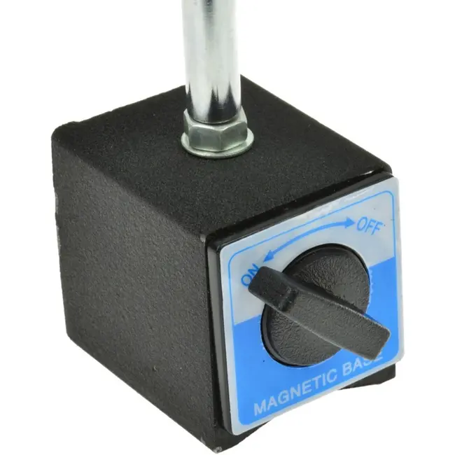 GEKO Magnetische basis met precisie-indicator - 0-10 mm - Nauwkeurigheid 0,01 mm - Met ON/OFF schakelaar