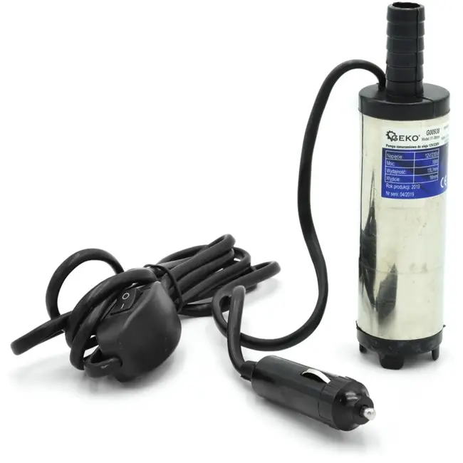 GEKO Onderdompelpomp olie - 12V/230V - Compact 38 mm - Inclusief adapter