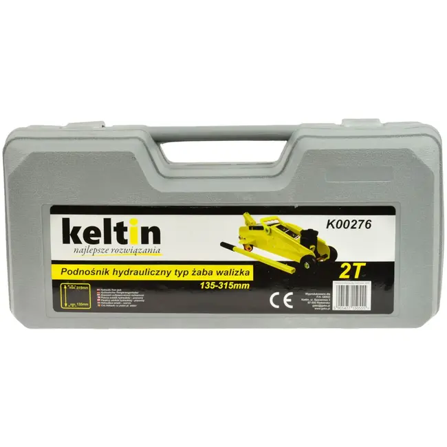 Keltin Hydraulische krik - 2 ton - Stalen wielen - Draagbare koffer