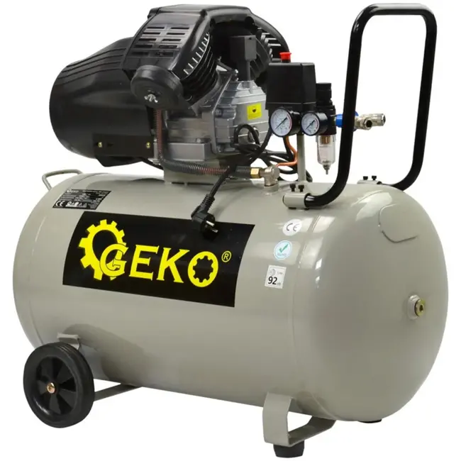 GEKO Compacte luchtcompressor - 100L - 2-cilinder - Mobiel - Energiezuinig