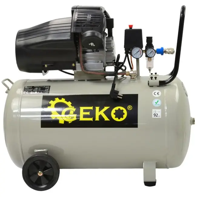 GEKO Compacte luchtcompressor - 100L - 2-cilinder - Mobiel - Energiezuinig