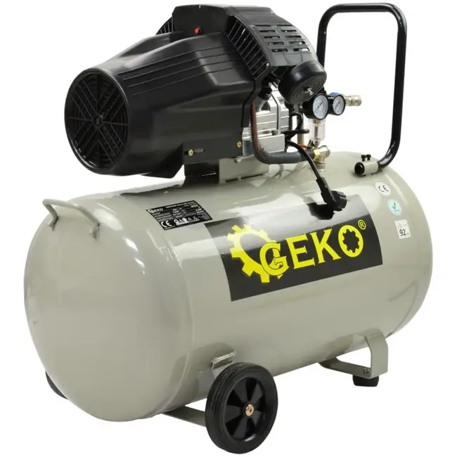 GEKO Compacte luchtcompressor - 100L - 2-cilinder - Mobiel - Energiezuinig