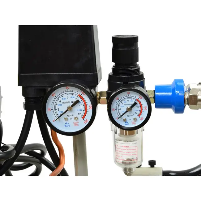 GEKO Compacte luchtcompressor - 100L - 2-cilinder - Mobiel - Energiezuinig