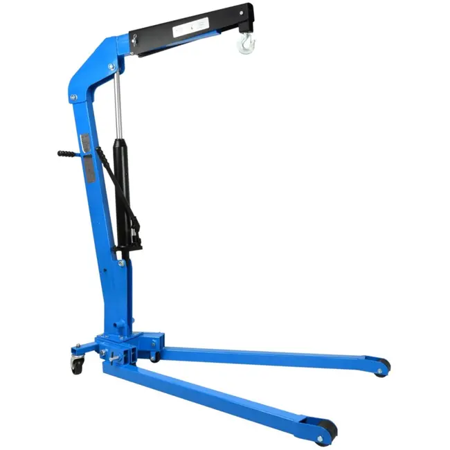 GEKO Hydraulische werkplaatskraan - laag profiel - 1 ton - inklapbare poten