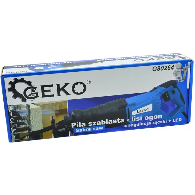 GEKO Reciprozaag - 850W - Variabele Snelheid - 115 mm Snijdiepte - Gereedschapsloze Bladwissel