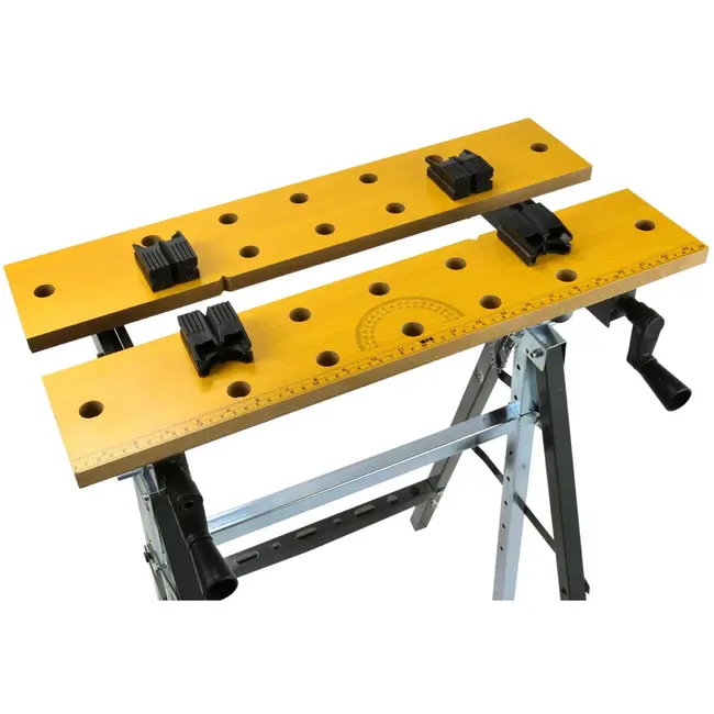 GEKO Verstelbare werkbank - Kantelbaar 0-90° - Compact opvouwbaar - Staal en hout