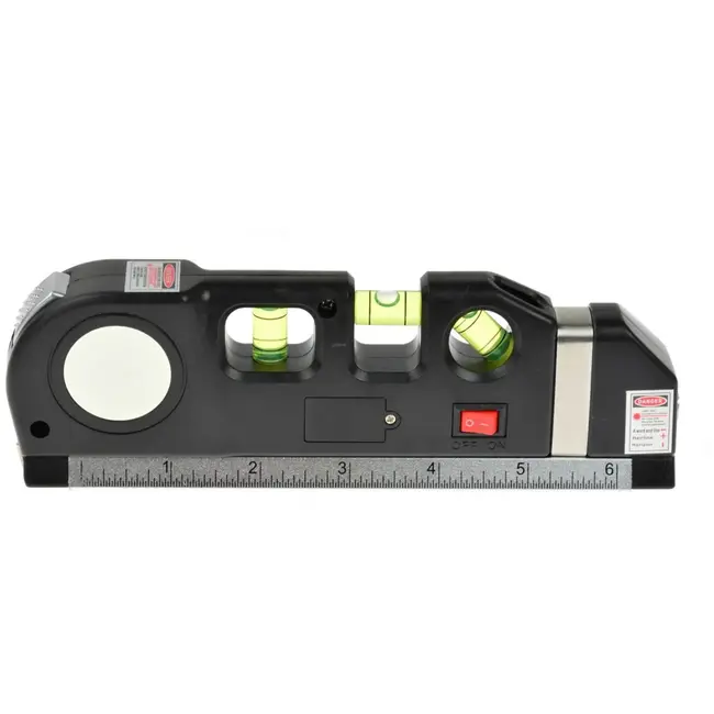 GEKO Multipurpose laserwaterpas - 2,5m meetlint - 3 richtingsniveaus