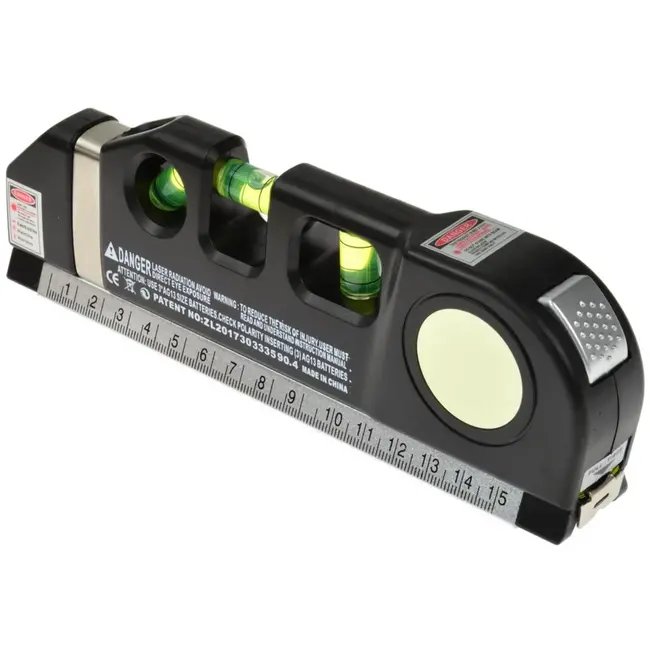 GEKO Multipurpose laserwaterpas - 2,5m meetlint - 3 richtingsniveaus