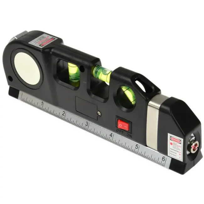 GEKO Multipurpose laserwaterpas - 2,5m meetlint - 3 richtingsniveaus