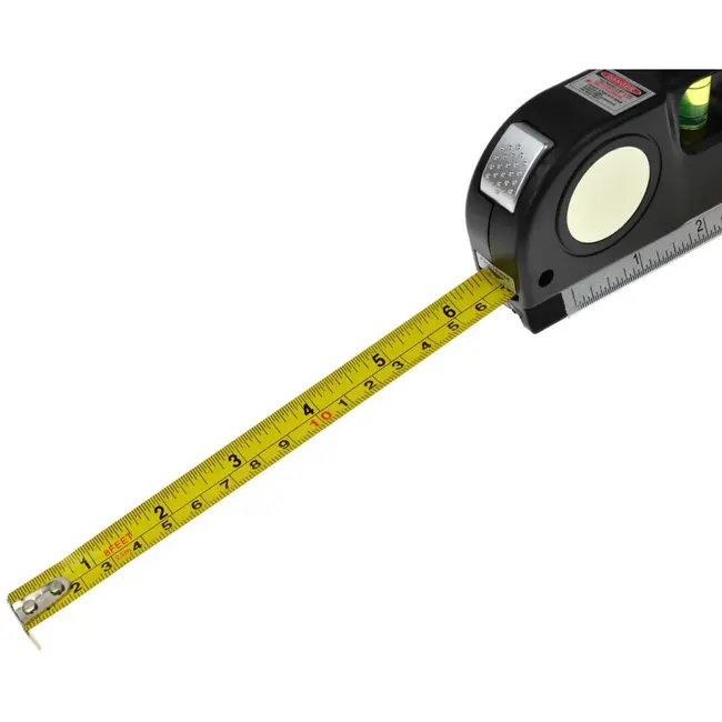 GEKO Multipurpose laserwaterpas - 2,5m meetlint - 3 richtingsniveaus