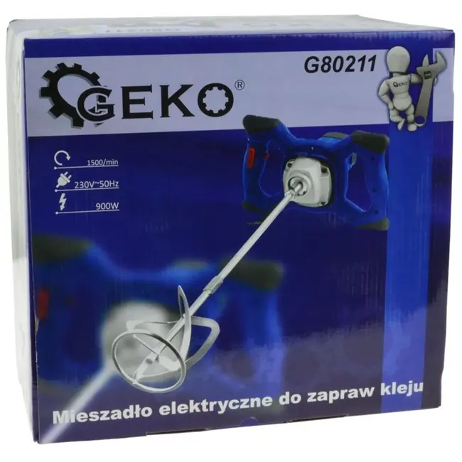 GEKO Krachtige verf- en lijmmixer - 900W motor - 6 snelheden - M14 schroefdraad - Ø115mm mixer