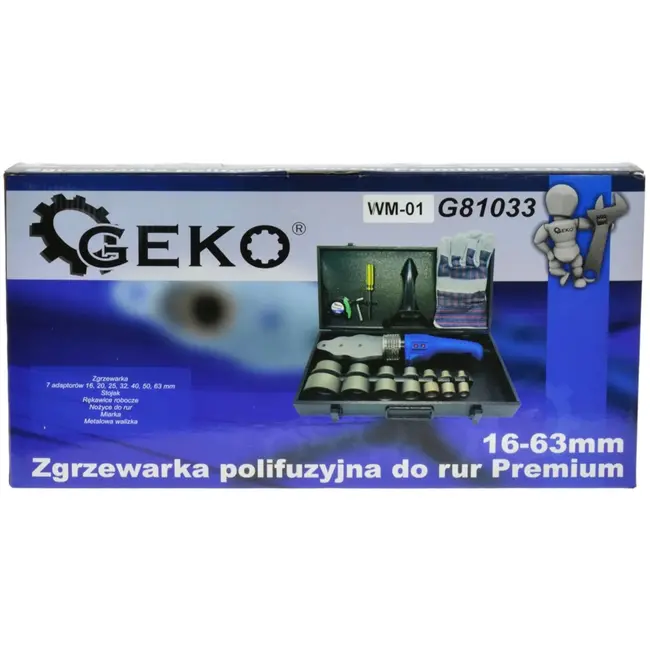 GEKO Pijplasmachine - 1500W - Ergonomische grip - 16-63 mm - Temperatuur tot 300°C