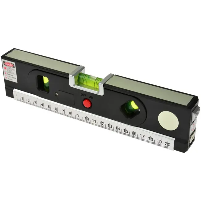 GEKO Laserwaterpas - Multifunctioneel - 1,5m Meetlint - LED Licht - ABS & Aluminium