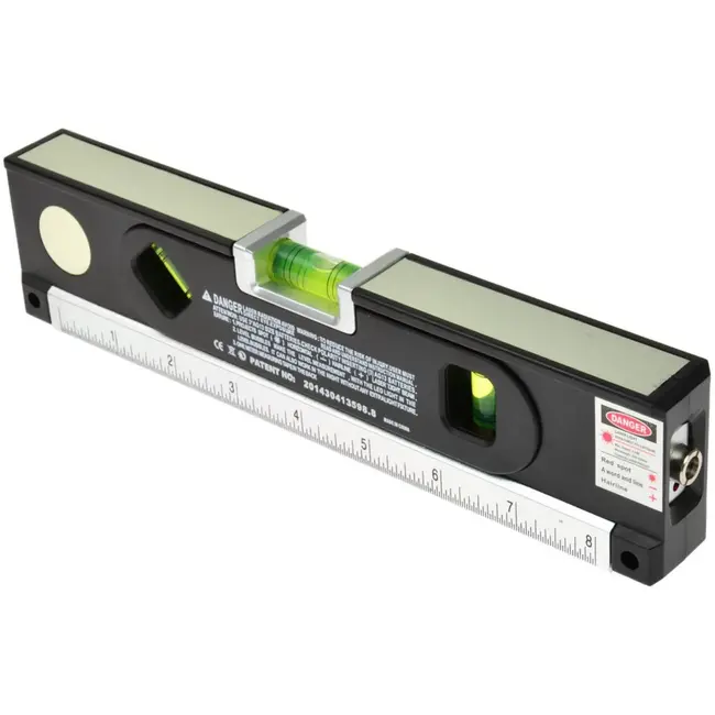 GEKO Laserwaterpas - Multifunctioneel - 1,5m Meetlint - LED Licht - ABS & Aluminium