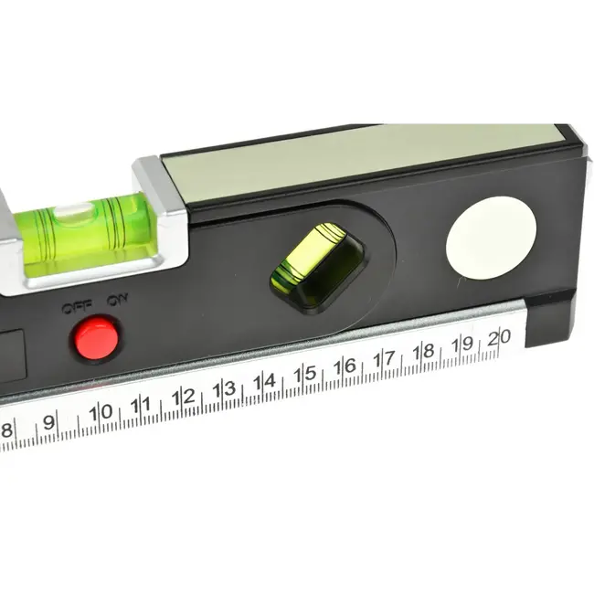 GEKO Laserwaterpas - Multifunctioneel - 1,5m Meetlint - LED Licht - ABS & Aluminium