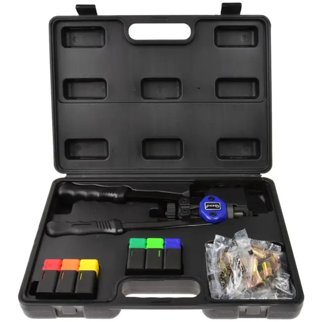 GEKO Riveter set - 6 maten - Chroom-molybdeen staal - 330mm - Inclusief moeren en koffer