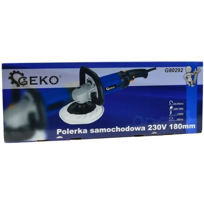 GEKO Autopolijstmachine - 1200W - Variabele snelheid - 180 mm schijf - Inclusief polijstpad