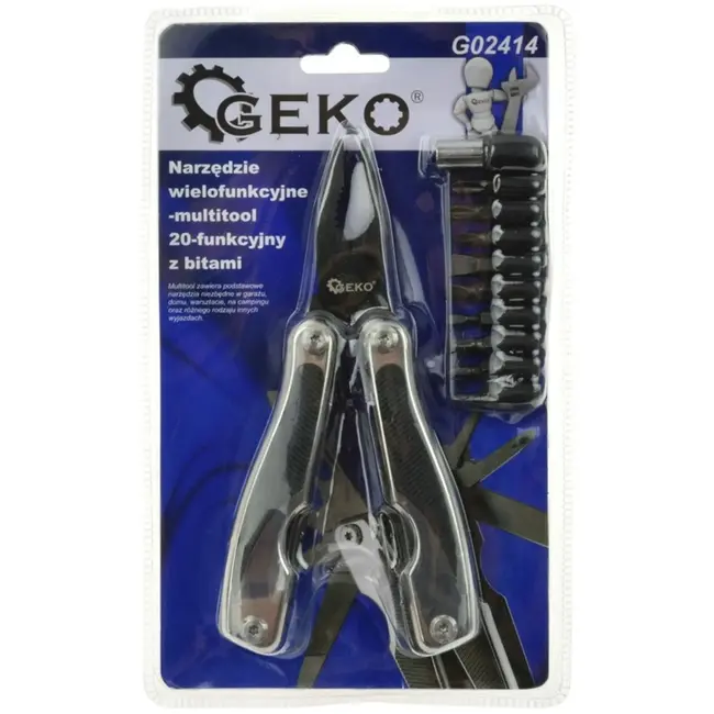 GEKO Multifunctioneel gereedschap - 20-in-1 - roestvrij staal - aluminium handvat - met nylon holster
