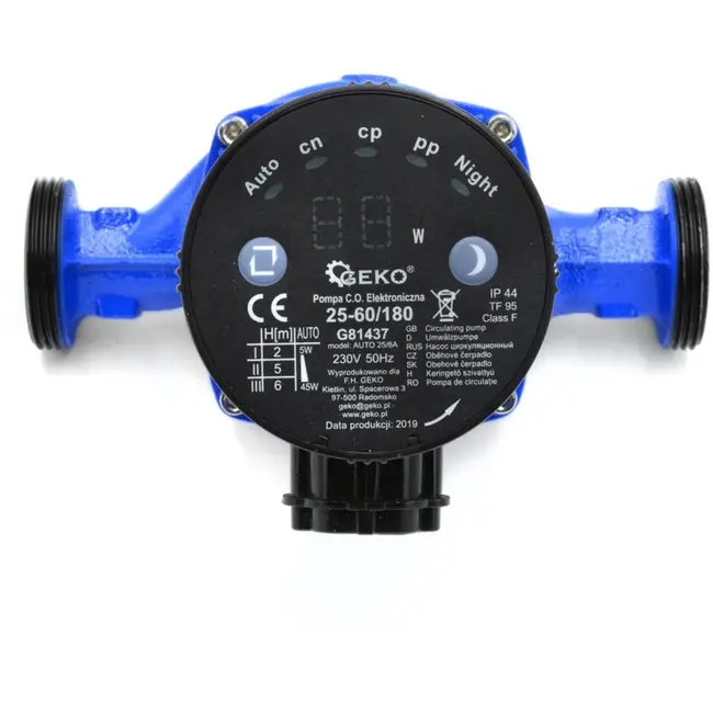 GEKO Energiezuinige circulatiepomp - elektronisch - 180 mm - 5W minimum verbruik