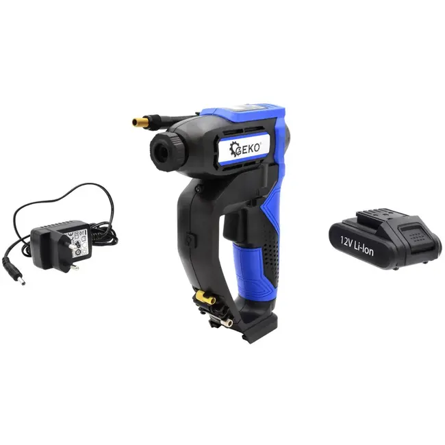 GEKO Draadloze bandcompressor - 150 PSI - Digitaal display - LED verlichting - 12V - Inclusief 3 nozzles