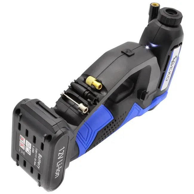 GEKO Draadloze bandcompressor - 150 PSI - Digitaal display - LED verlichting - 12V - Inclusief 3 nozzles