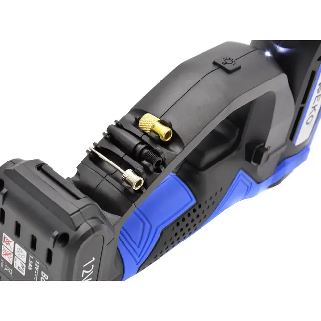 GEKO Draadloze bandcompressor - 150 PSI - Digitaal display - LED verlichting - 12V - Inclusief 3 nozzles