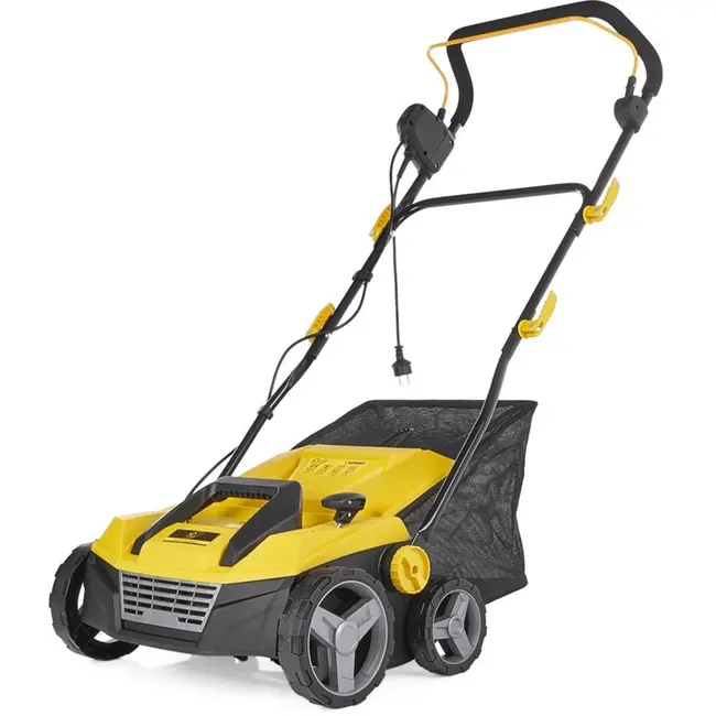 John Gardener Elektrische gazonbeluchter-verticuteerder - 45L opvangbak - Centrale hoogteverstelling - Grote wielen