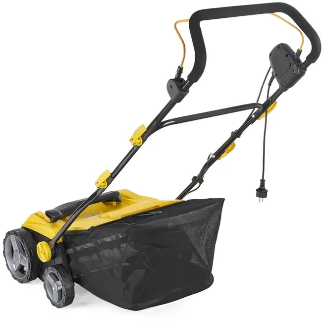 John Gardener Elektrische gazonbeluchter-verticuteerder - 45L opvangbak - Centrale hoogteverstelling - Grote wielen