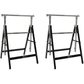 GEKO Verstelbare werkplaats bokken - set van 2 - hoogte 80-130 cm - staal 25x25 mm