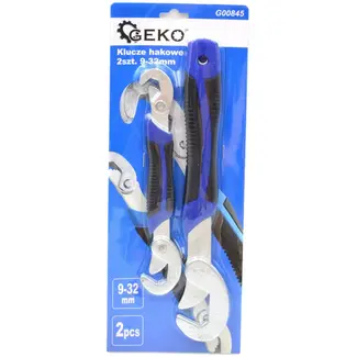 GEKO Universele haaksleutels - Verstelbaar - Duurzaam staal - Ergonomisch - Set van 2