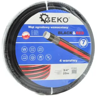 GEKO Tuinslang - Sterk - 3/4" - 50m - Zwart/Rood