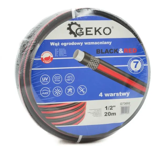 GEKO Tuinslang - Sterk - Zwart/Rood - 30 meter - 12,7 mm