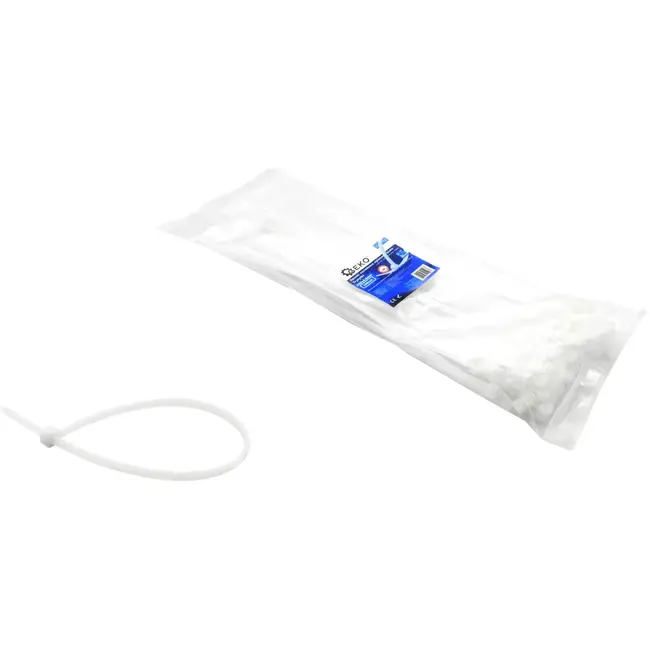 GEKO Nylon kabelbinders - UV-bestendig - 150 mm - Wit - 100 stuks