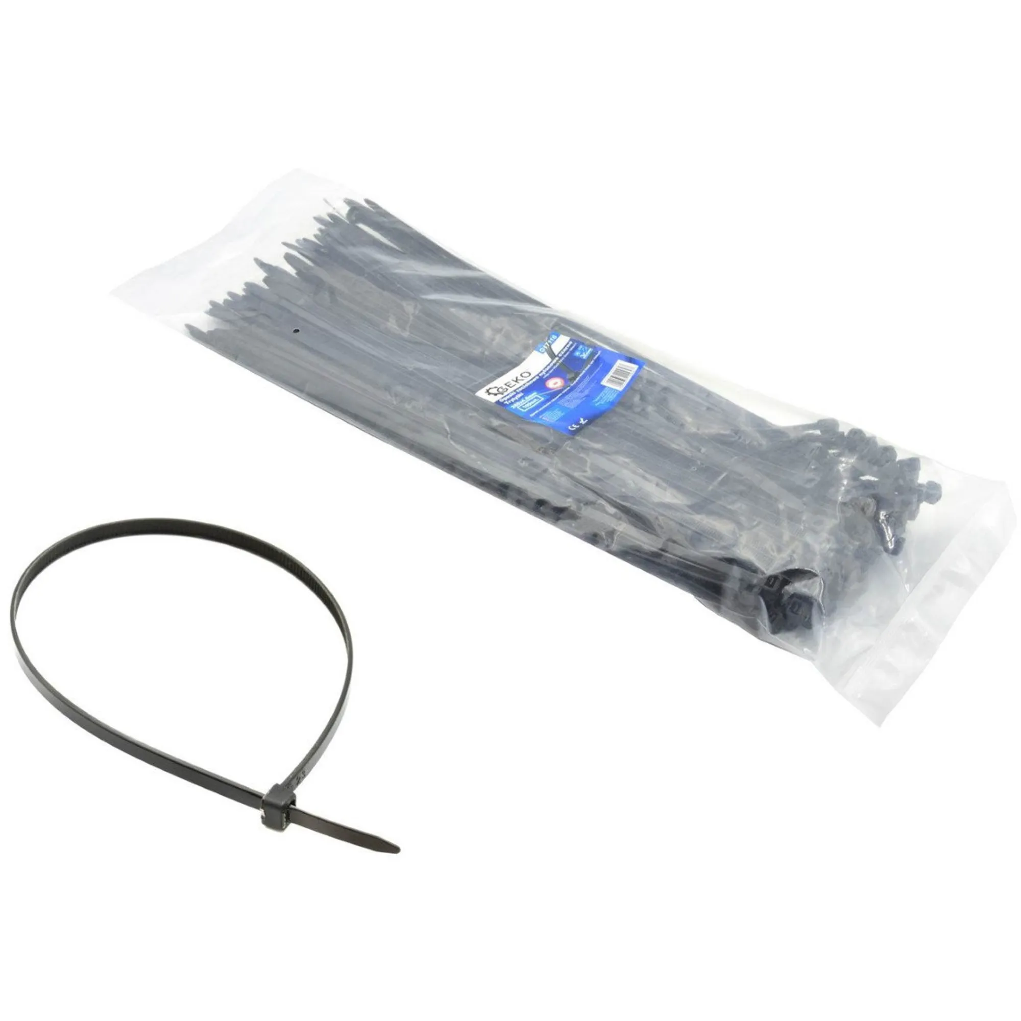 Gocableties - Kabelbinders Zwart - 100 stuks - 370 mm x 7,6 mm - Treksterkte 54,5 kg - Extra Sterk - UV-bestendige set