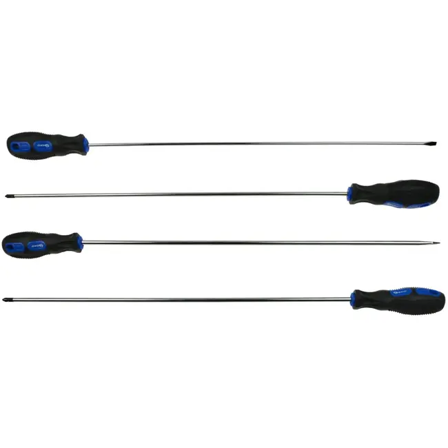 GEKO Lange schroevendraaierset - 450 mm - Chroom vanadium - Rubberen grip