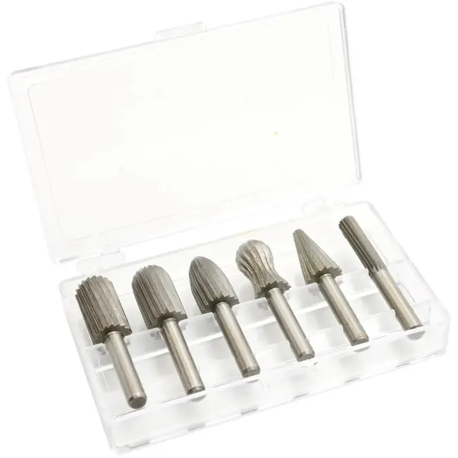 GEKO Zesdelige set frezen - HSS staal - 6-12,7 mm - veelzijdig gebruik